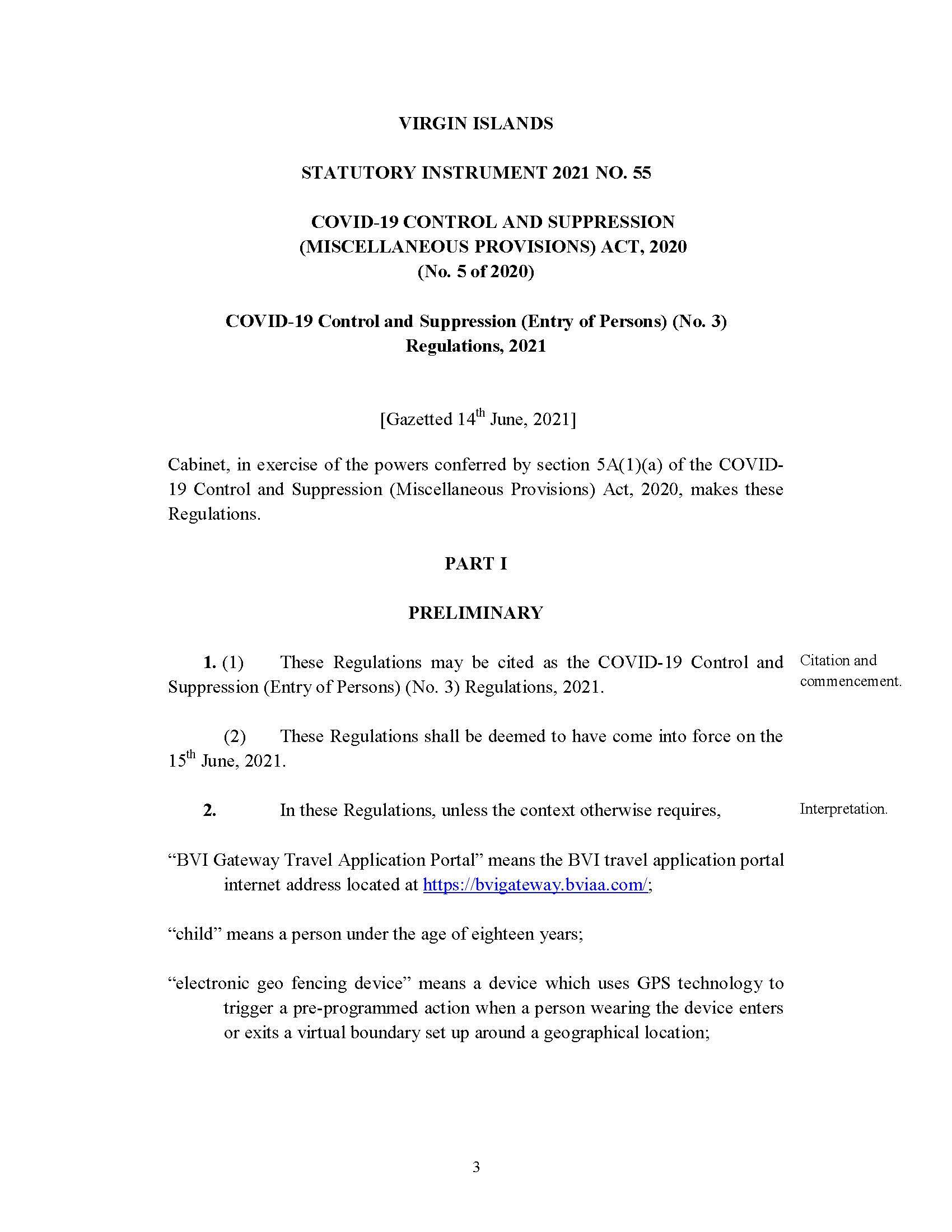 Attached picture SI No 55 of 2021 -- COVID-19 Control and Suppression (Entry of Persons) (No. 3) Regulations, 2021_Page_03.jpg